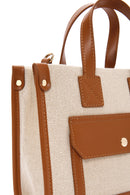 Women's Tan Long Strap Fabric Handbag | Derimod