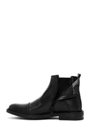 Men's Black Zippered Leather Casual Boots | Derimod