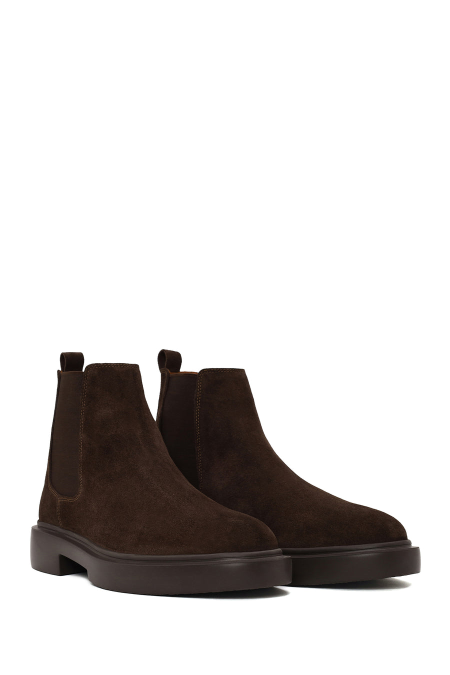 Male Brown Thick-Soled Suede Chelsea Boots