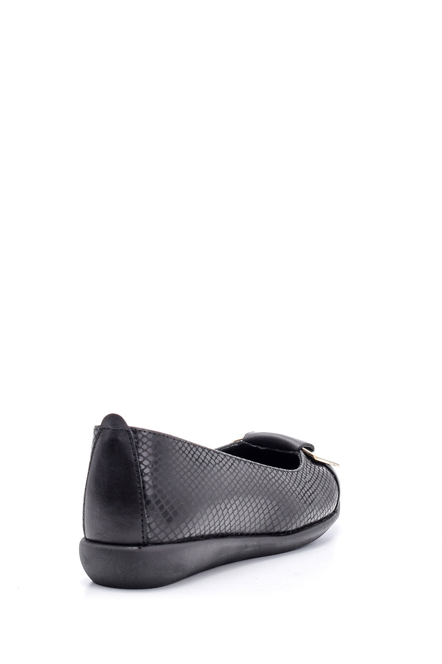 Women's Snakeskin Patterned Leather Ballerinas