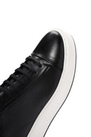 Men's Black Leather Thick Soled Sneaker | Derimod