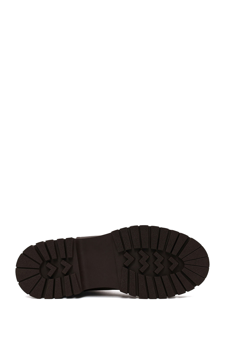 Woman Brown Thick-Soled Leather Chelsea Boots