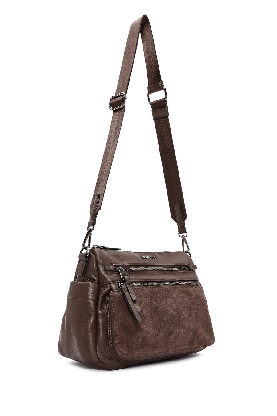 Women's Brown Long Strap Crossbody Bag