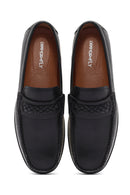 Derimod Fly Men's Black Leather Loafer | Derimod