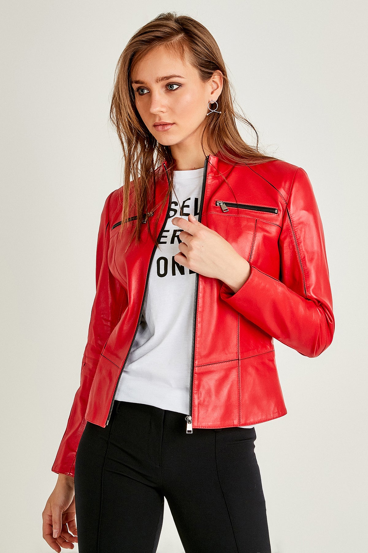 Eva Women's Leather Jacket 19SGD5453U4 | Derimod