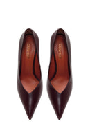 Woman Burgundy Heeled Leather Stiletto | Derimod