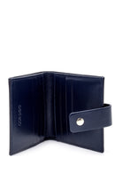 Men's Navy Blue Leather Wallet | Derimod