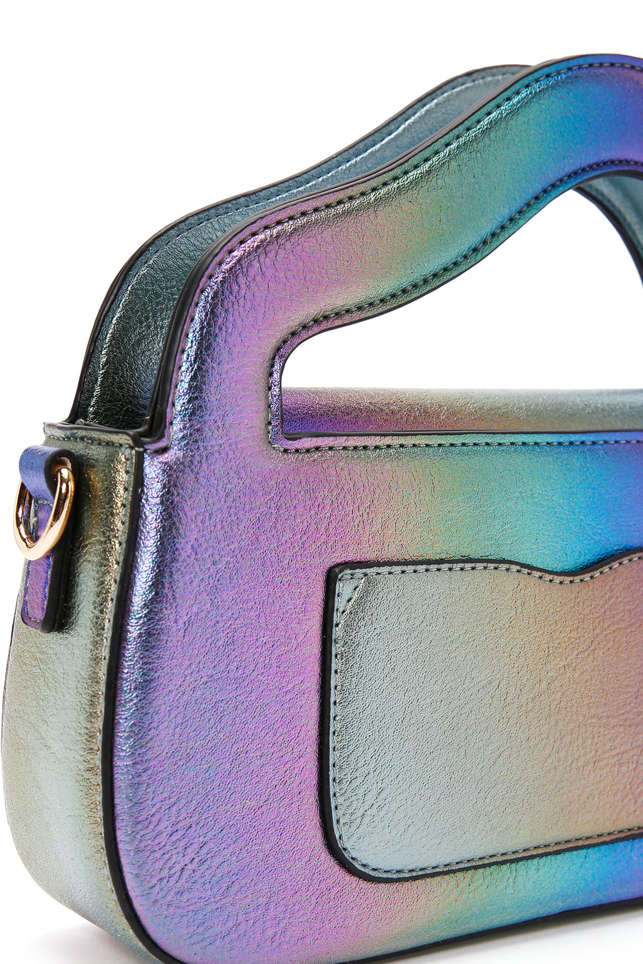 Women's Multicolored Long Strap Metallic Crossbody Bag