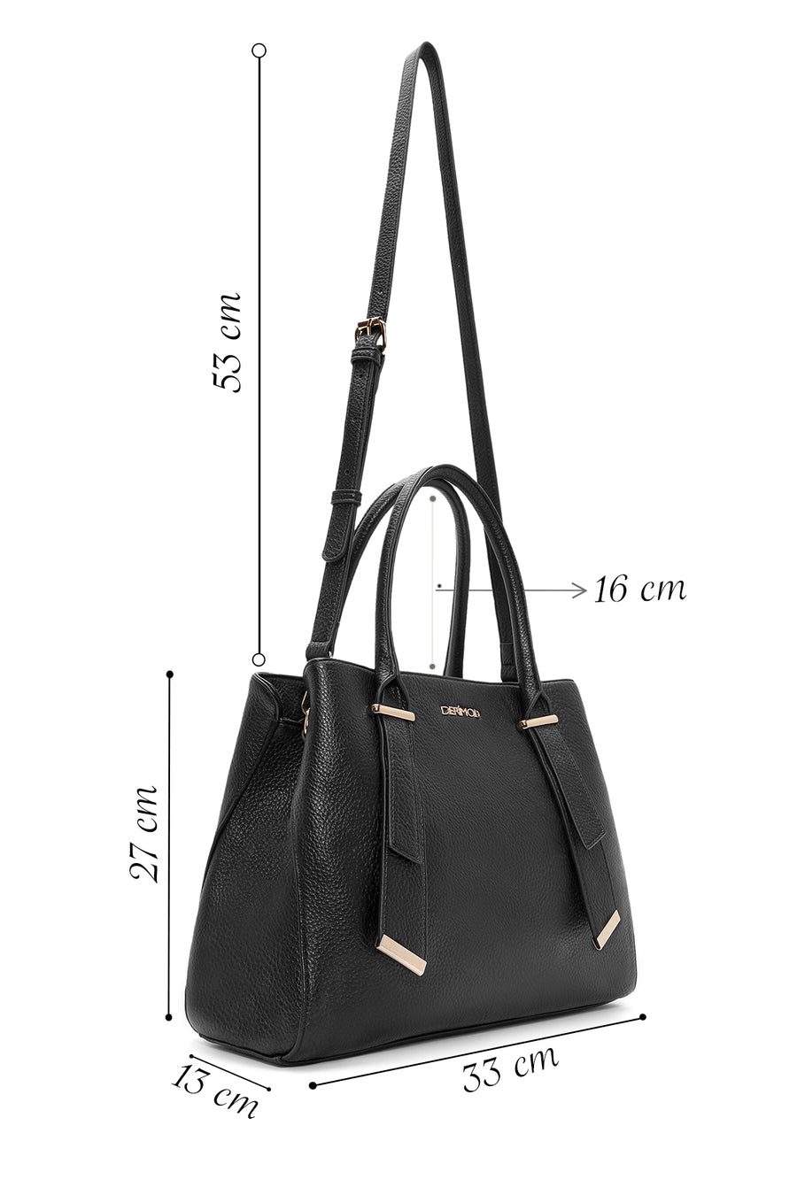 Women's Black Long Strap Casual Shoulder Bag