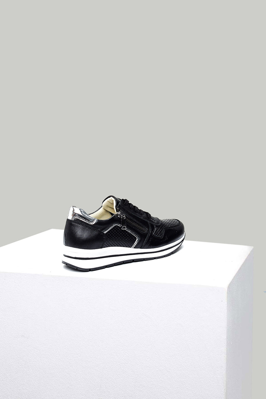 Yüksek Topuklu Kadın Deri Sneaker