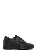 Women's Black Thick Heeled Leather Comfort Shoes | Derimod