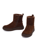 Woman Brown Zip Closure Thick-Soled Suede Boots | Derimod