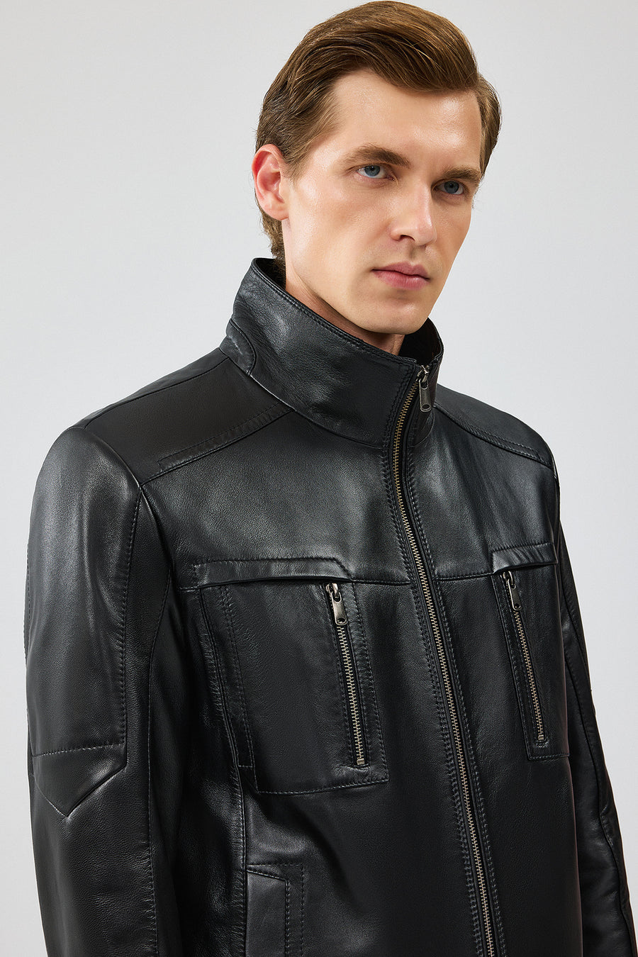 Hugo Men's Black Regular Leather Jacket