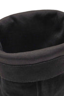 Woman Black Thin-Heeled Suede Boot | Derimod