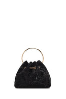 Woman Black Long Chain Strap Embellished Mini Evening Bag | Derimod