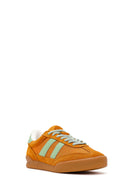 Women's Orange Lace-up Leather Sneaker | Derimod