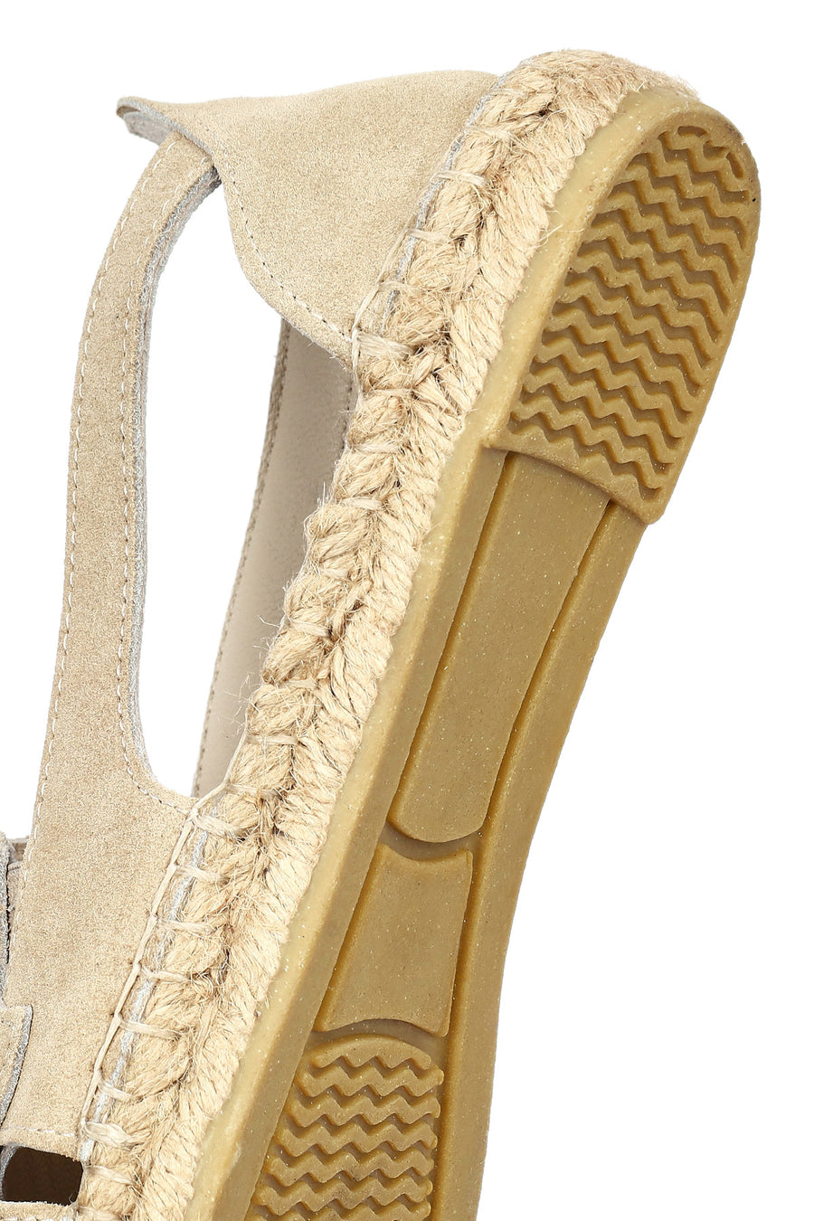 Woman Beige Suede Leather Espadrille Sandals