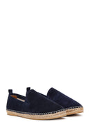 Men's Navy Blue Suede Leather Espadrille | Derimod