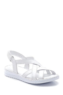 Kadın Beyaz Deri Comfort Sandalet | Derimod