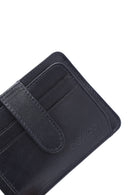 Men's Navy Blue Leather Card Holder | Derimod