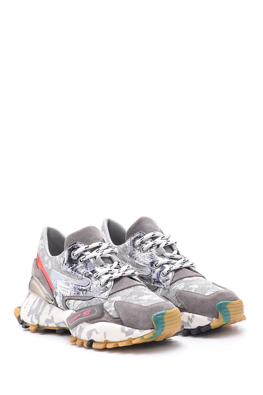 Women's High-Sole Patterned Sneaker