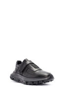 Men's Black Leather Strap Sneakers | Derimod