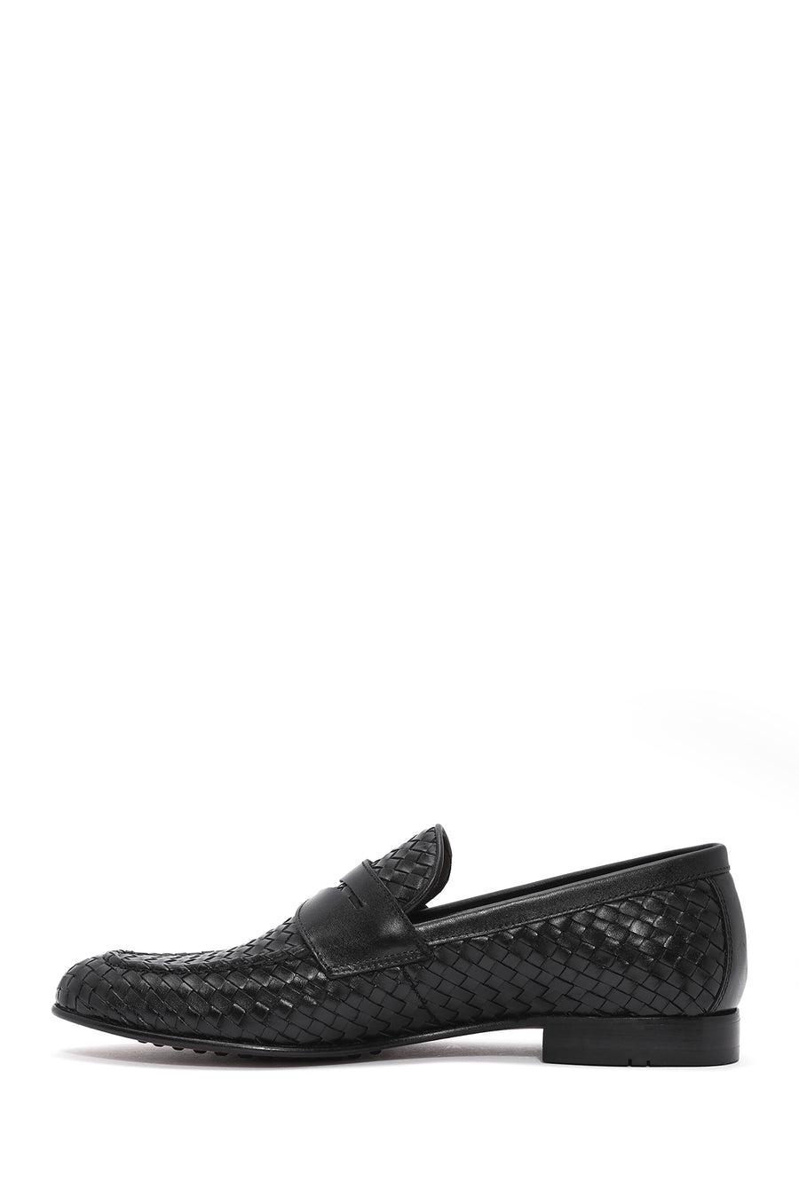 Men's Black Braided Leather Classic Loafer