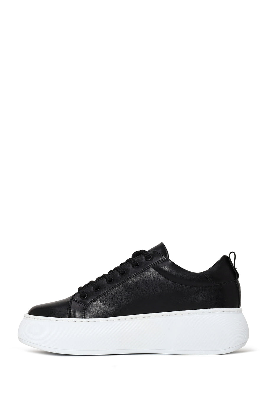 Kadın Siyah Bağcıklı Kalın Tabanlı Sneaker