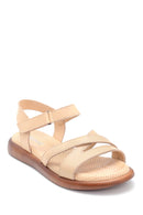 Women's Beige Leather Sandals | Derimod