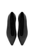 Women's Black Leather Ballerinas | Derimod