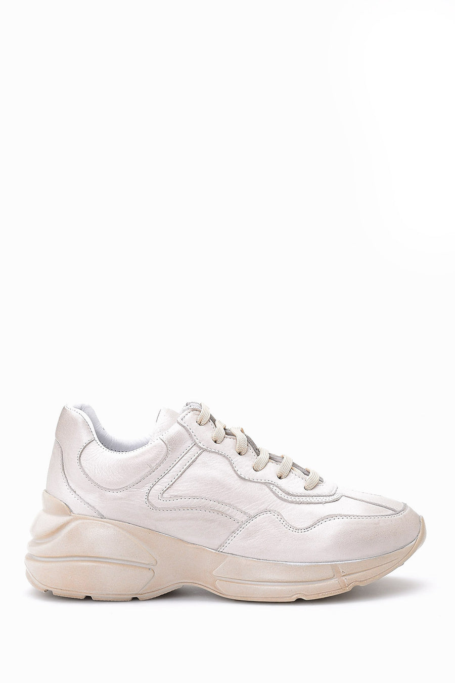 Women's High-Sole Leather Sneaker 19SFD242418 | Derimod