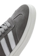 Women's Grey Lace-Up Chunky Sole Suede Leather Sneakers | Derimod
