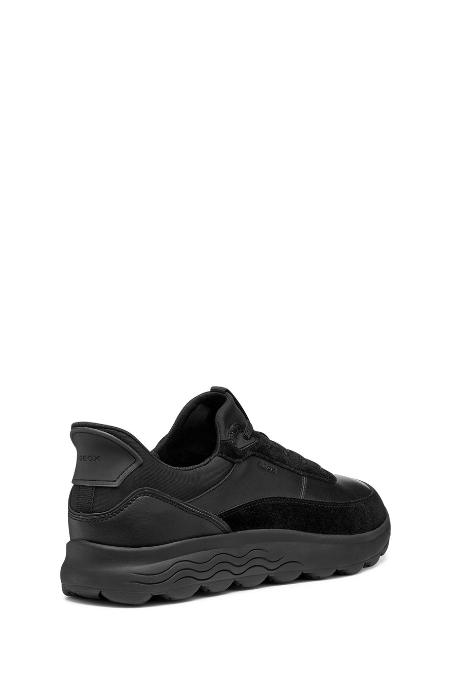 Geox Erkek Siyah U Spherıca Plus A - Nappa+Sued Bağcıklı Kalın Tabanlı Süet Sneaker