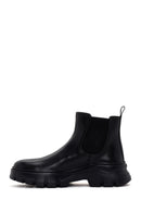 Men's Black Thick Sole Leather Casual Chelsea Boots | Derimod