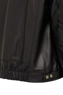 Vanessa Women's Black Shirt Collar Short Oversize Leather Jacket | Derimod