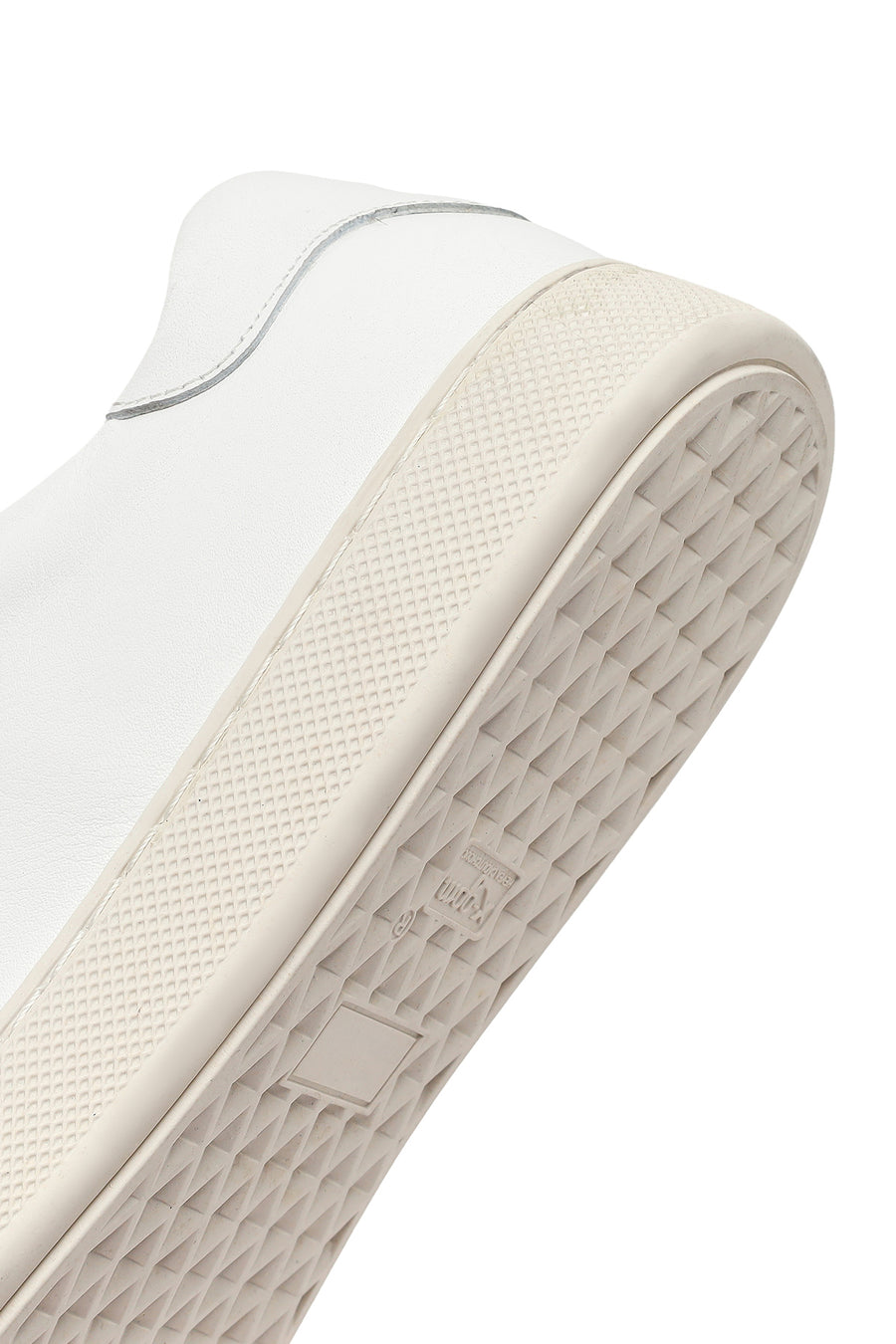 Men's White Lace-up Leather Sneaker