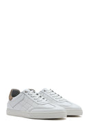 Men's White Lace-up Leather Sneaker | Derimod