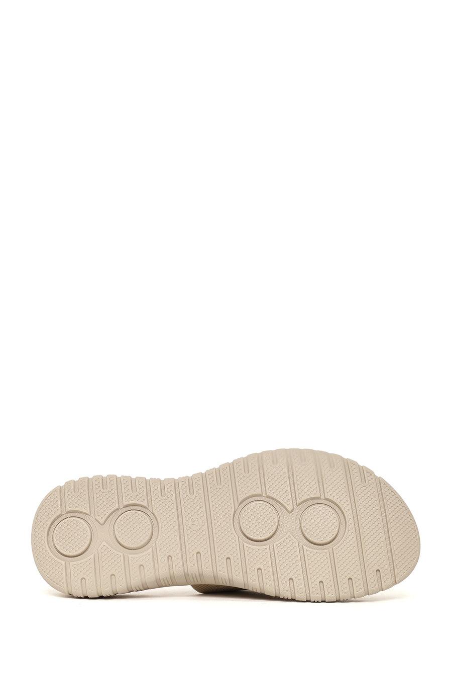 Woman Beige Thick-Soled Patterned Comfort Slippers