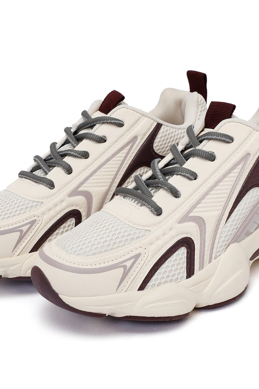 Woman Burgundy Lace-Up Chunky Sneaker