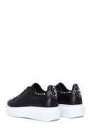 Women's Black Stone Thick Soled Sneaker | Derimod