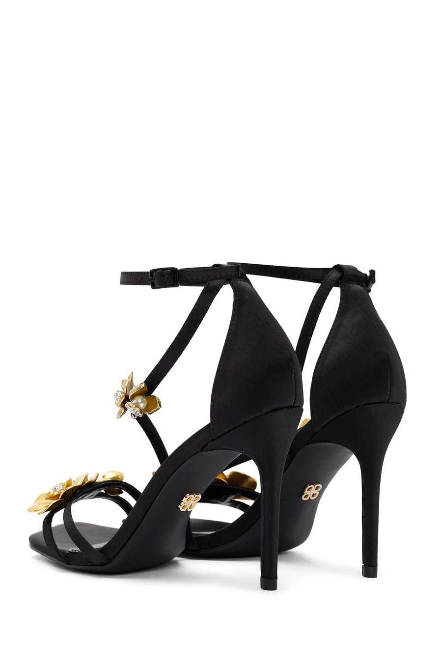 Women's Black Accessory Detailed Thin Heel Sandals