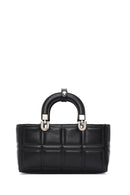 Women's Black Long Strap Quilted Mini Handbag | Derimod