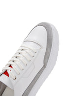 Men's White Leather Thick Soled Sneaker | Derimod