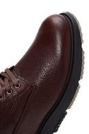 Men's Brown Leather Zippered Casual Boots | Derimod