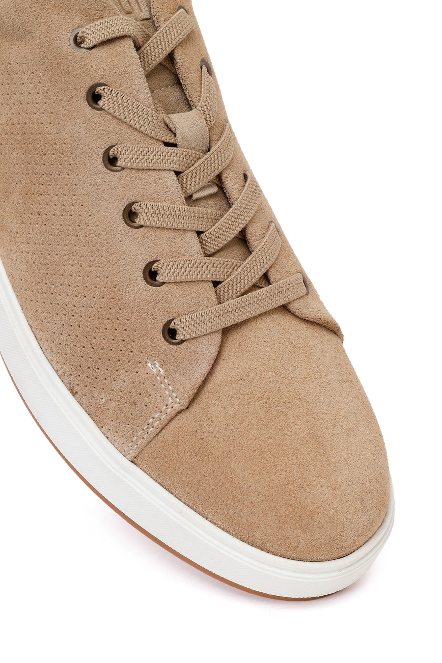 Male Beige Lace-Up Suede Leather Sneaker