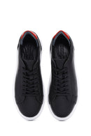 Men's Black Leather Thick Soled Sneaker | Derimod