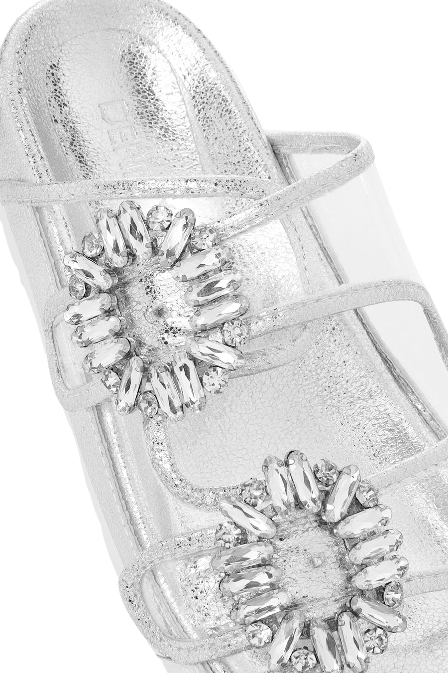 Women's Transparent Double Buckle Stone Slippers