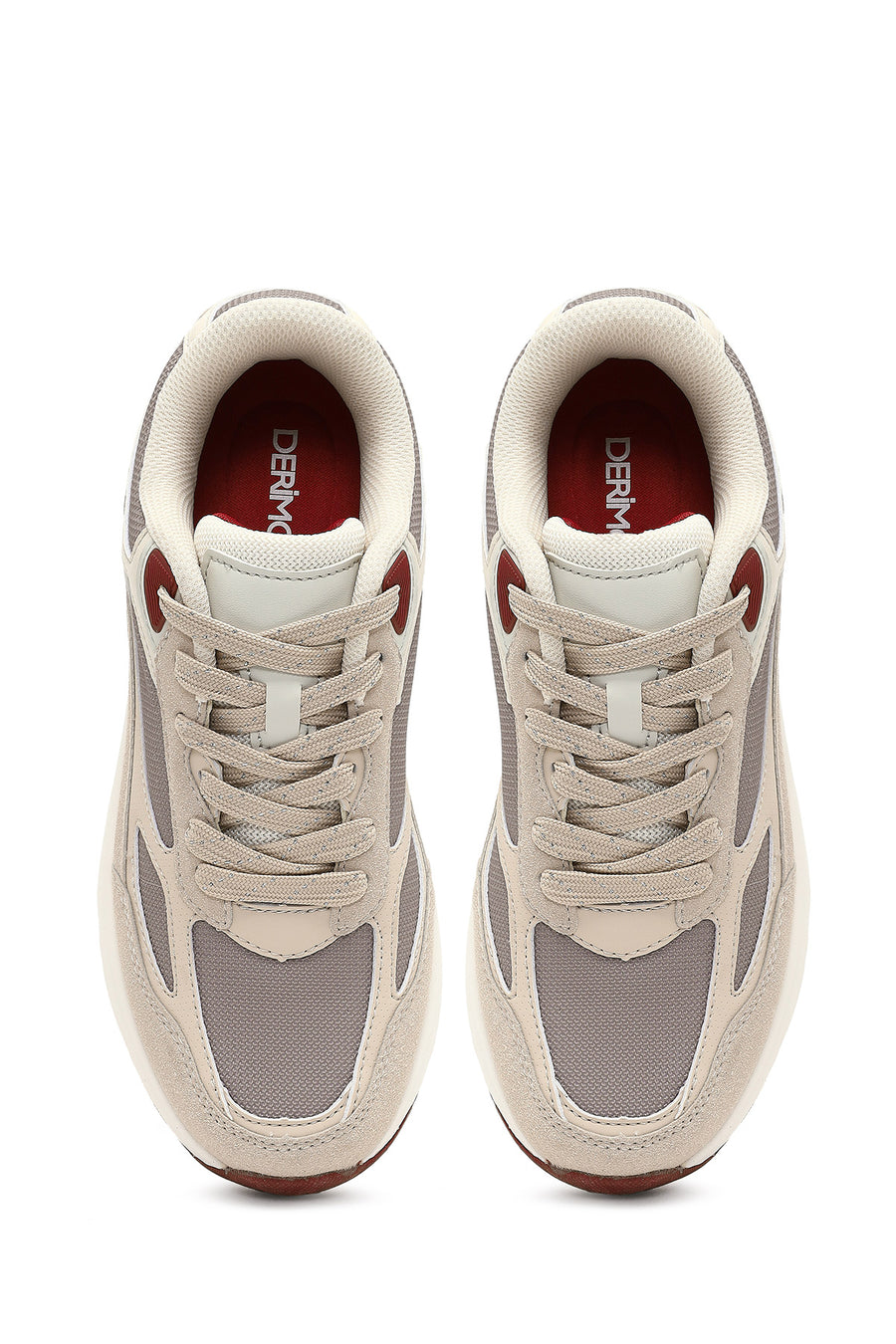 Kadın Bej Bağcıklı Kalın Tabanlı Sneaker