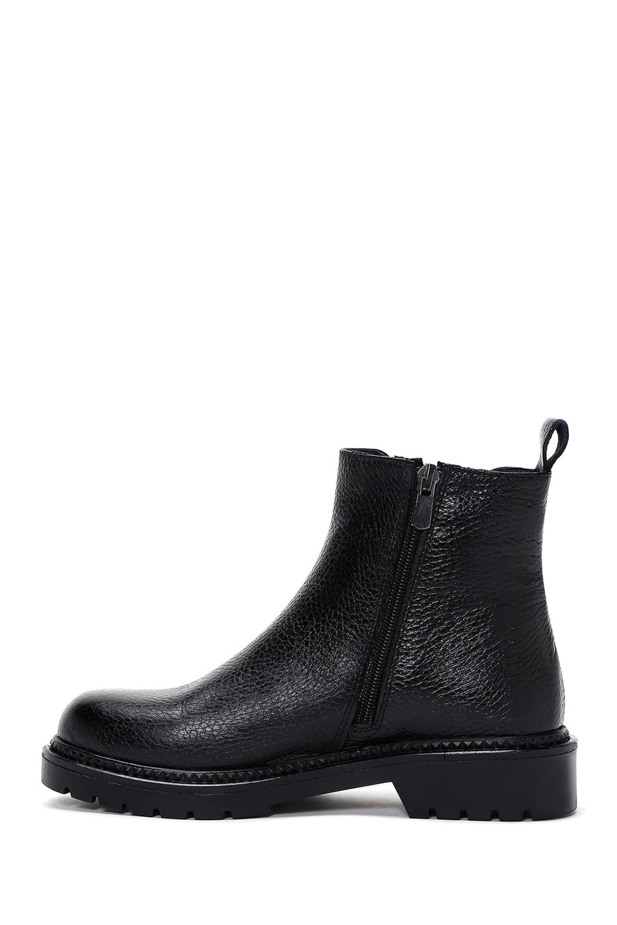 Women's Leather Zipper Boots