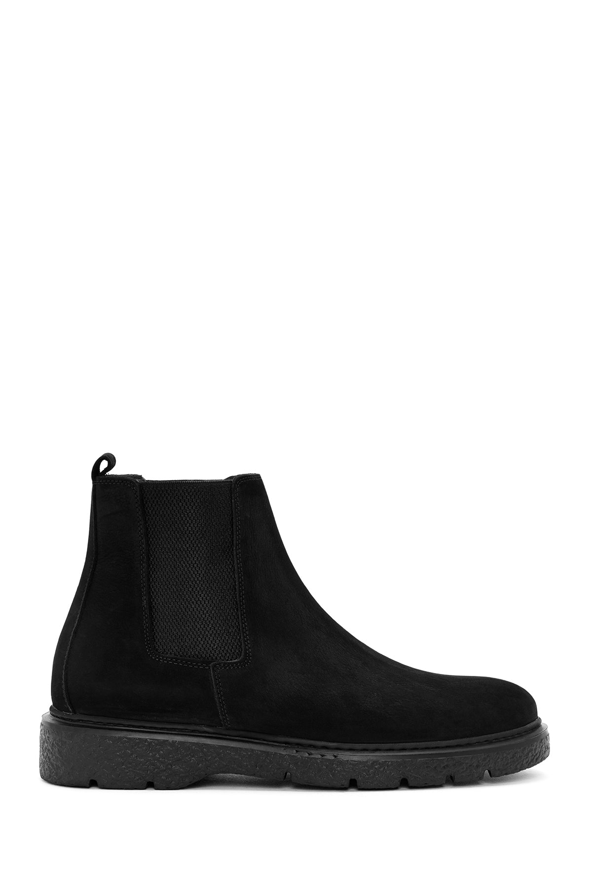 Men's Black Nubuck Leather Casual Chelsea Boots 24WFD632710 | Derimod